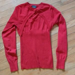 Red sweetheart cardigan